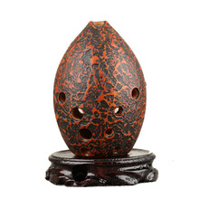 踏古10孔埙十孔古埙专业演奏梨形埙梨子埙梨形手工埙古埙红陶陶埙乐器音准空灵 小A调  石头纹（推荐左起西安指法））