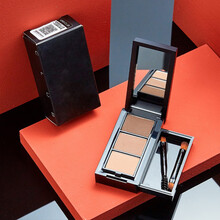 唯妃美眉粉防水防汗不脱色持久女自然眉笔三色盘修容鼻影高光三合一YJ5 1#灰黑色系