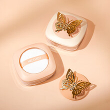 玛可安迪散粉蝴蝶结柔焦控油定妆粉饼空气蜜粉遮瑕自然 01#象牙白