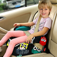 时本 汽车用儿童安全座椅增高垫车载安全增高坐垫3-12岁宝宝大童通用便携式isofix硬接口简易 带ISOFIX硬接口（3C认证）【大眼精灵】