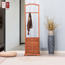 比艺红木家具缅甸花梨（学名：大果紫檀）实木衣帽架落地新中式衣架收纳卧室门厅挂衣架