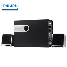 飞利浦 PHILIPS 笔记本台式电脑家庭影院影音娱乐音响居家多媒体低音炮2.1声道家用保真音箱 木质音箱黑色
