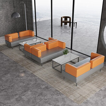 先腾 办公家具办公沙发茶几组合办公室简约时尚会客接待沙发商务皮沙发 三人位