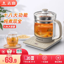 志高（Chigo）养生壶 电热水壶烧水壶茶壶煮茶器玻璃水壶中药壶1.8L大容量 标准款
