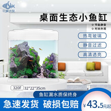 SEA STAR 鱼缸水族箱免换水小型迷你生态桌面金鱼缸浮法玻璃家用客厅懒人造景带LED灯过滤器 320F(320*220*350mm)