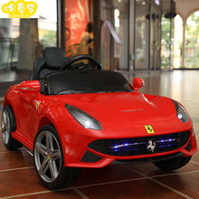 小孩子可以开的玩具汽车法拉利儿童电动车四轮可坐人男孩子瑶瑶车宝宝玩具跑车遥控 红色双驱+遥控+摇摆+皮座椅