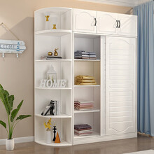 法帝邦 欧式衣柜推拉门实木质现代家用卧室储物收纳移门柜子简约大衣柜衣橱 长160主柜+顶柜 ：总高240