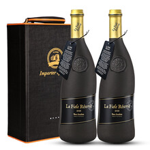超市	【风靡全球】法国歪脖子红酒 教皇新堡干红葡萄酒 列级庄AOC级原瓶进口 珍藏小黑瓶双支礼盒750ml*2