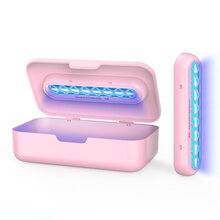 家用紫外线消毒盒手机内衣内裤臭氧消毒器小型便携除味杀菌机 粉色-灯管【紫外线+臭氧双重杀菌】新升级两用充电