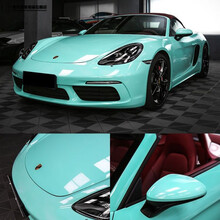 汽车改色膜陶瓷器蓝全车膜海风蓝冰川烟雾蓝亮面水晶车身改色贴膜 水晶蒂芙尼