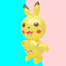 发光充气青蛙 PVC充气卡通动物青蛙儿童玩具带灯闪光拉绳青蛙玩具 闪光充气皮卡丘 +气筒胶水