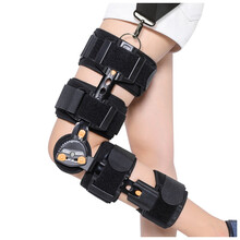 ancodoctor 医用可调节膝关节固定支具支架髌骨骨折十字交叉韧带半月板损伤术后骨折护膝护具下肢 标准背带款 黑色（配备单气囊） 均码