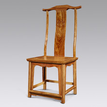 知府红木家具非洲花梨（学名：刺猬紫檀）全实木官帽餐椅仿古中式家用餐厅靠背餐椅子 牙板款