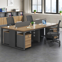 柘雅家具职员办公桌椅组合简约现代办公室4/6四人位员工财务屏风隔断桌子 胡桃木色 单人位