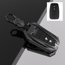 适用丰田卡罗拉钥匙套凯美瑞雷凌chr扣荣放rv4壳亚洲龙车钥匙包21 全新一代-B款锜菱扣磨砂黑