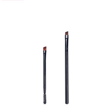 双头眉粉刷一支装斜角眉刷子迷你画眉毛刷螺旋扫睫毛梳便携小短款 眉粉双头刷+细节单头眉刷 人造纤维