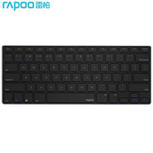 雷柏（Rapoo） E6080L 蓝牙键盘 办公键盘 超薄便携键盘 78键 电脑键盘 充电键盘 蓝牙3.0/蓝牙4.0 黑色