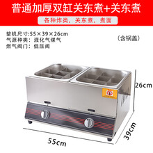 （依罗专卖）商用大容量燃气油炸锅多功能双缸炸串鸡叉骨油条炸机摆摊煤气炉子 加厚-普通双缸关东煮+关东煮