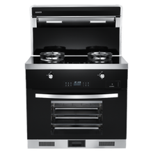 欧尼尔（OUNIER）集成灶蒸烤一体灶下排侧吸式变频电机环保家用自动清洗消毒带蒸箱烤箱头部加热一体机 蒸烤消煮变频款 液化气