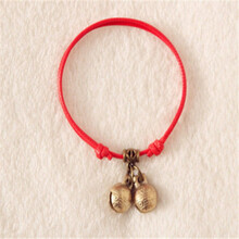 宠物狗狗猫咪铜铃铛泰迪吉娃娃鹿犬奶猫奶狗项圈饰品 红色虎头双铃  XS-超小型