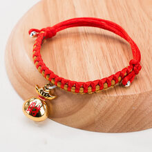 vieruodis 编织狗狗铃铛项链泰迪博美小型犬项圈布偶英短猫咪饰品颈圈 cai袋 S-小型