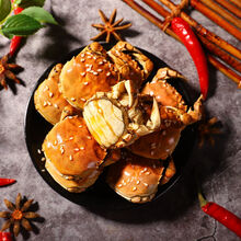 香辣蟹罐装一元蟹小螃蟹熟食即食海鲜全母蟹大闸蟹麻辣蟹钳小零食 305克全母2罐(香辣味)