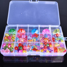 儿童串珠手工diy制作材料宝石玩具手链项链女孩穿珠礼物益穿珠子 15格盒+大小珠饰约280颗+5颗钻 送材料包