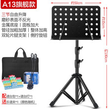 阿萨娜丝（Asanasi）谱架 大号加粗大乐古筝小提琴吉他通用可升降折叠大谱台 A13黑色升级（加高1.8米+谱台包+谱架灯+谱夹