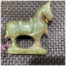 【曲美思】收藏古玩玉器玉璧高古玉老玉老岫玉把件摆件老货挂件玉牌摆件站马