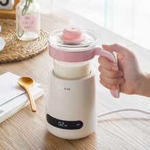 小熊（Bear）养生壶 煮茶器 煮茶壶迷你养生茶壶电水壶热水壶烧水壶玻璃花茶壶 粉白色