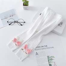 女童连裤袜春秋中厚纯棉春夏季女宝宝儿童九分打底裤薄款外穿洋气 奶白【兔子1双】 18码：建议身高60-75cm