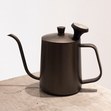 手冲咖啡温度计 304不锈钢挂耳长嘴壶细口壶套装带温度计防烫把手600ml Y1手冲壶(600ml黑)+温度计