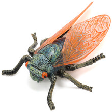 仿真昆虫模型动物玩具蜘蛛蚂蚁蝉七星瓢虫蜈蚣蚂蚱大兜虫阳彩臂金龟 大号蝉