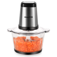 华强(Huaco)家用绞肉机小型迷你电动碎肉搅拌打肉碎菜肉馅机多功能料理机 2.0L加厚玻璃碗（单刀）