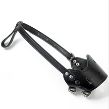 狗狗嘴套可调大小狗口罩防咬防叫金毛萨摩耶止吠器狗项圈幼犬通用 黑色-皮嘴套 M码(适用20-45斤)