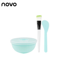 调面膜碗棒2件套和涂面膜刷子硅胶软美容院脸部水疗自制工具套装平替 蓝色塑料4件套 1套