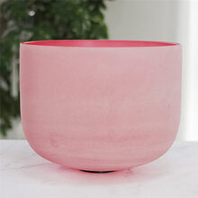 彩色水晶钵佛音碗8-14英寸音乐钵颂钵音疗瑜伽打通脉轮喜马拉雅山雨乐器 14寸C调