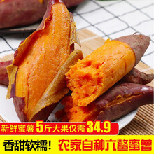 糖心红薯蜜薯地瓜农家自种蔬菜 蜜薯5斤大果