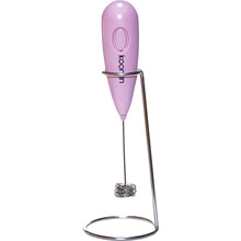 2021新款打奶泡棒 卡纳奶泡机打奶泡器家用迷你电动搅拌棒搅拌器手持咖啡小型 支架款【粉色】