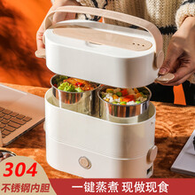 健丝美加热饭盒可插电上班族保温电热蒸煮自热便当盒便携带饭桶锅Tx 单层双胆 （带保温袋）