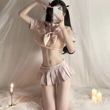 倾城鸟 性感睡衣女情趣内衣sm角色扮演jk制服诱惑套装日韩水手服透视学生装清纯百褶裙开档免脱丁字裤8075