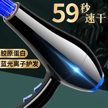 电吹风机家用理发店大小功率发廊负离子护发冷热吹风筒宿舍用学生格骊美翟 发廊家用变频款 大风力（蓝光+风嘴）