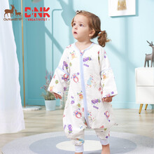 欧孕婴儿睡袋棉纱布睡袋儿童可脱袖空调房宝宝防踢被睡衣薄款四季通用