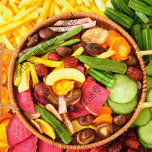 果蔬干果蔬脆片混合蔬菜干什锦果蔬秋葵脆小孩的零食 17至19种果蔬随机搭配(1斤)