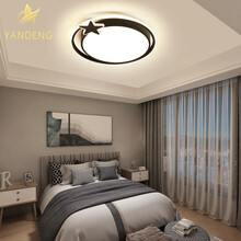 超市	晏灯 吸顶灯led卧室灯个性创意现代简约北欧三色变光轻奢书房主卧次卧餐厅大气圆形星星灯具灯饰 45*6cm三色调光（适用8-15平）