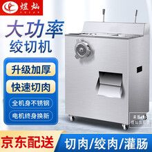 煜灿 商用绞肉机切肉机切片机不锈钢灌肠机大功率多功能两用切菜机切丝机电动 绞切机配置三