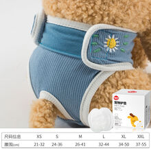 狗狗月经裤生理裤母狗小型泰迪法斗大姨妈女卫生巾宠物经期姨妈裤 烂漫雏菊+专用护垫30片 M号（腰围26-41cm）