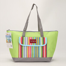 vks未克思 大容量超市购物袋 食品海鲜冷热两用保鲜袋生鲜冰袋冰包野餐包保温包水果保鲜袋 14升7003绿色