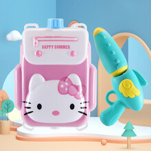 西克里礼物背包水枪戏水玩具抽拉式大容量喷水枪打水仗神器户外沙滩喷射呲滋双肩夏天男孩女孩 【粉猫】大容量背包水枪