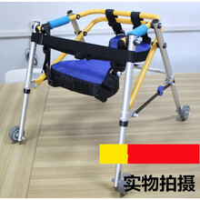 上龙儿童下肢康复助行器小孩四轮学步车辅助训练行走器助步器脑瘫折叠 雾银色大号+坐垫 轮子磨损质保30天